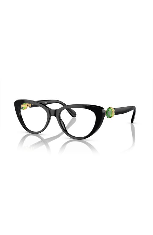 Swarovski 53mm Cat Eye Optical Glasses In Black