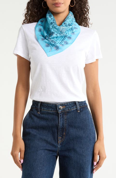 Pottery Floral Square Bandana