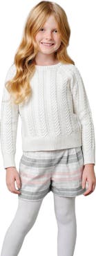Hope & Henry Girls' Organic Pleated Flannel Short, Toddler