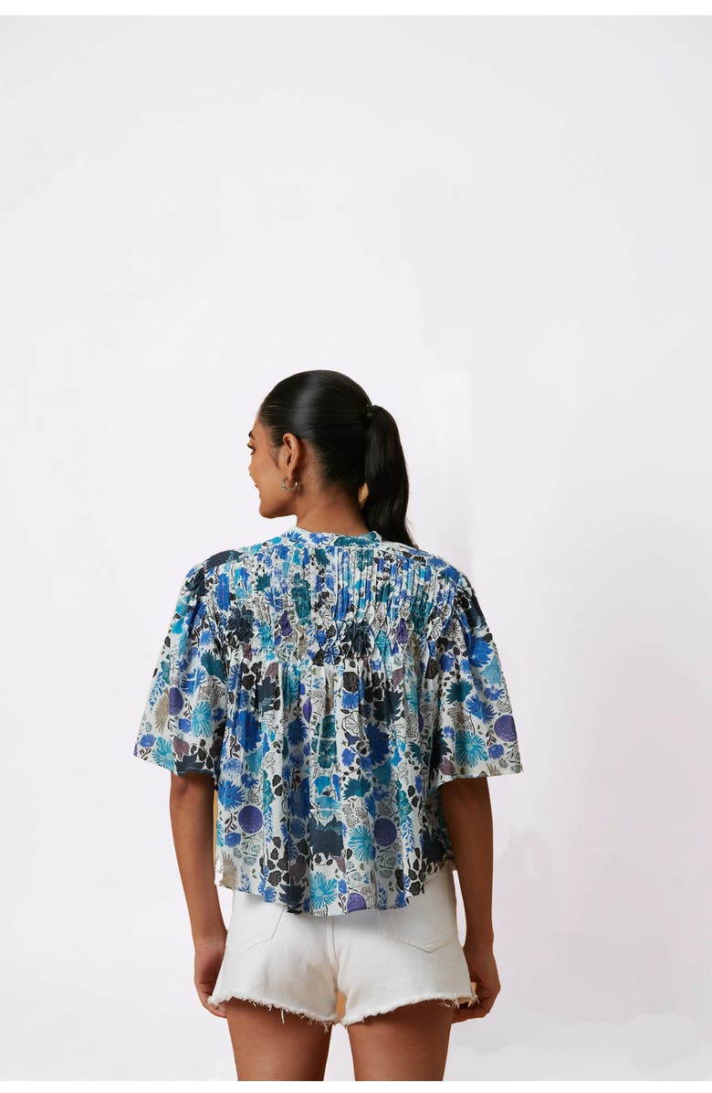 Ro's Garden Loretta Top, Alternate, color, Blue Heran