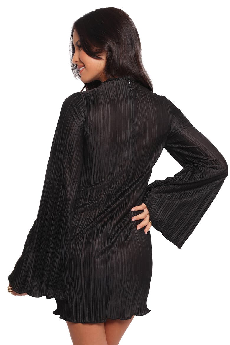 Cerise Long Sleeve Minidress, Alternate, color, BLACK
