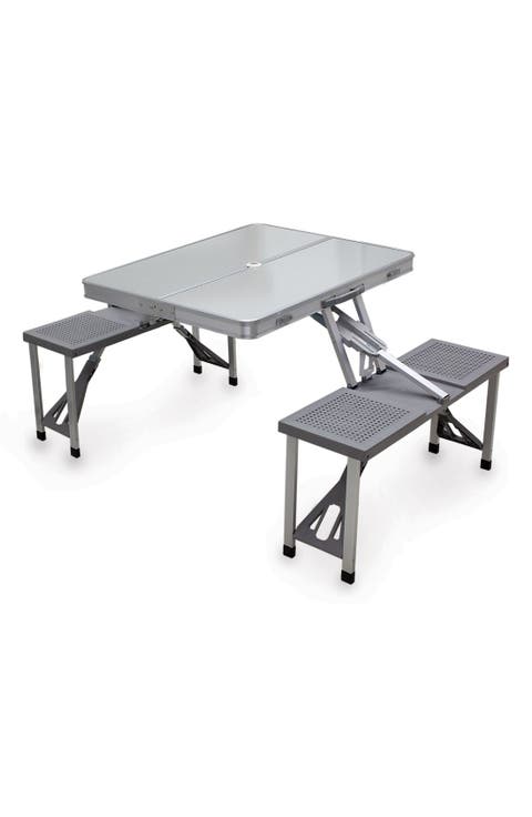 Picnic Time Aluminum Portable Picnic Table with Seats