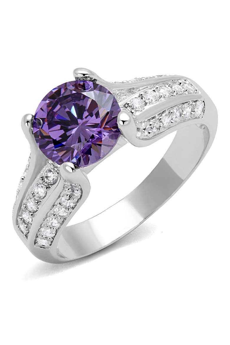 CZ Engagement Ring, Main, color, RHODIUM