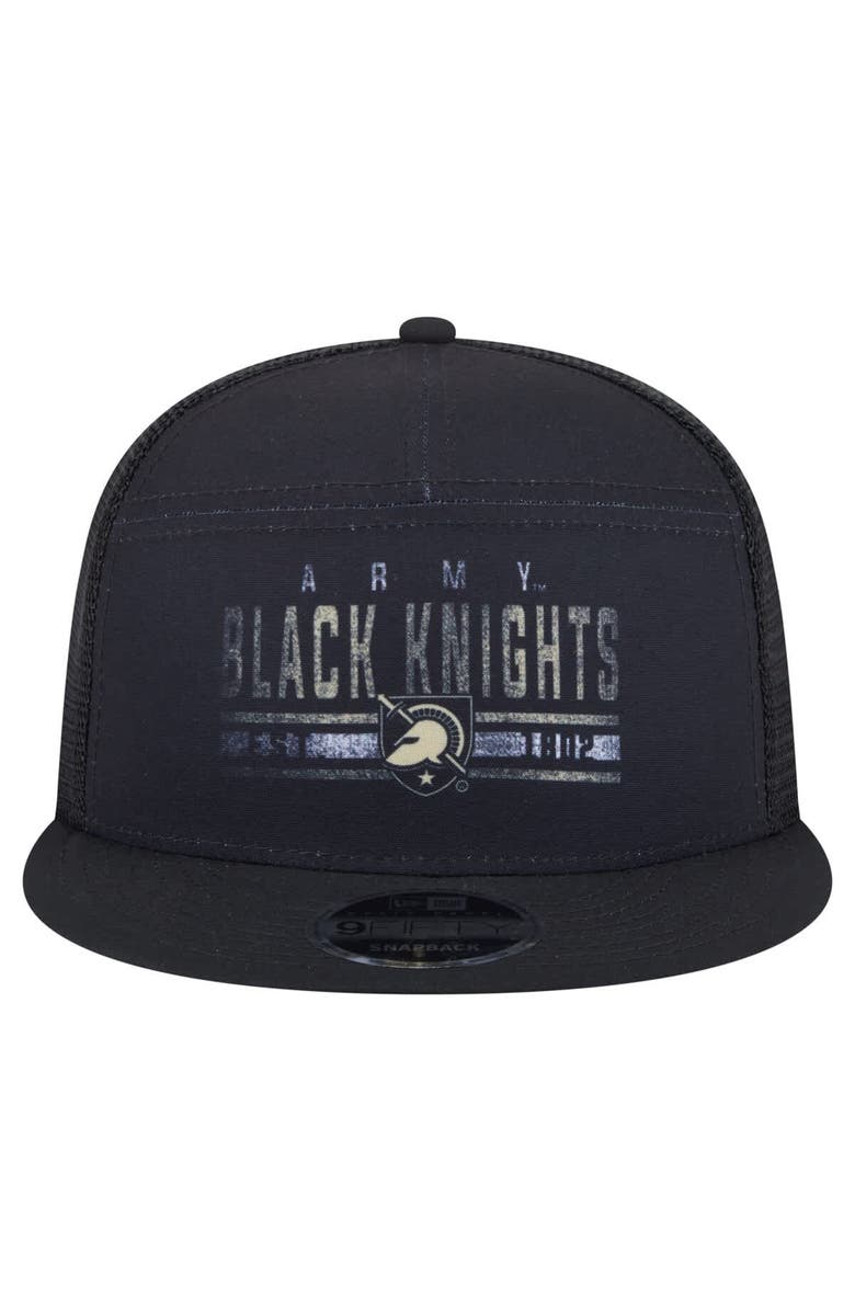 New Era Men's New Era Black Army Black Knights Split Panel 9FIFTY Snapback Trucker Hat, Alternate, color, Black
