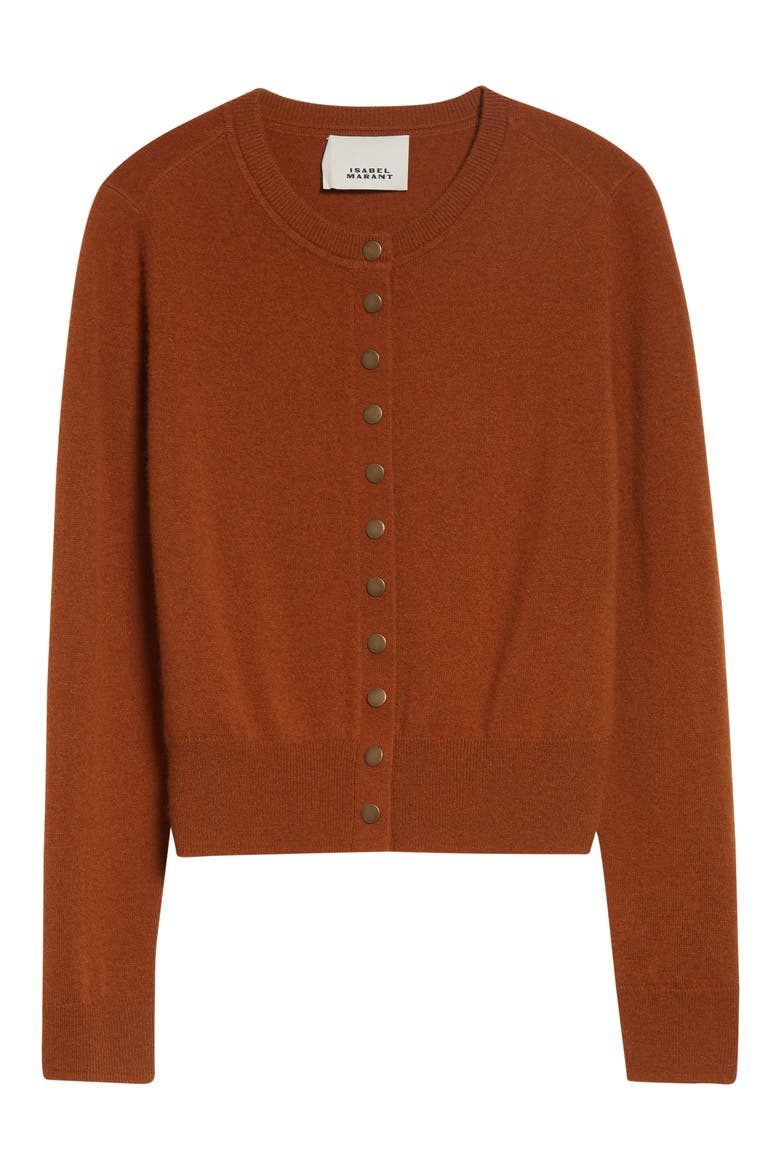 Idesia Merino Wool & Cashmere Cardigan, Alternate, color, CARAMEL