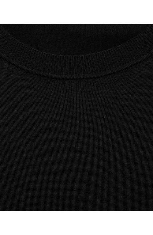 Mango Fine Knit Crewneck Sweater In Black