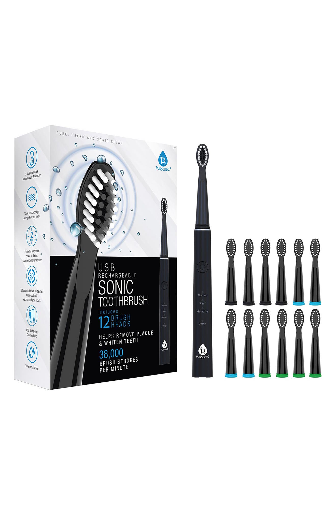 PURSONIC USB Rechargeable Sonic Toothbrush