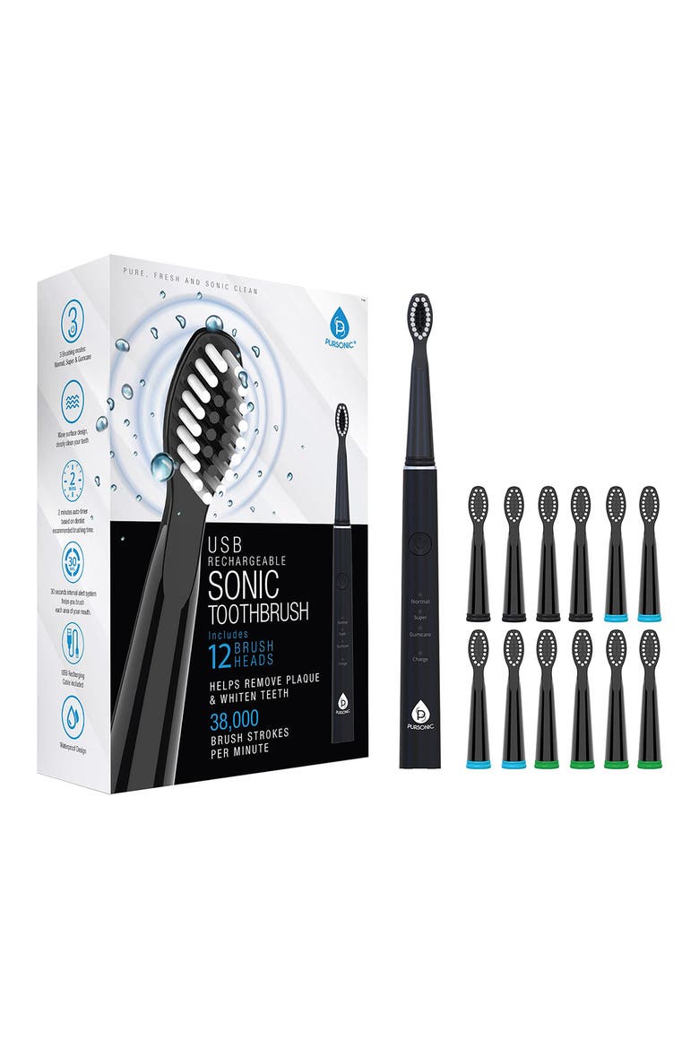 USB Rechargeable Sonic Toothbrush, Main, color, BLACK