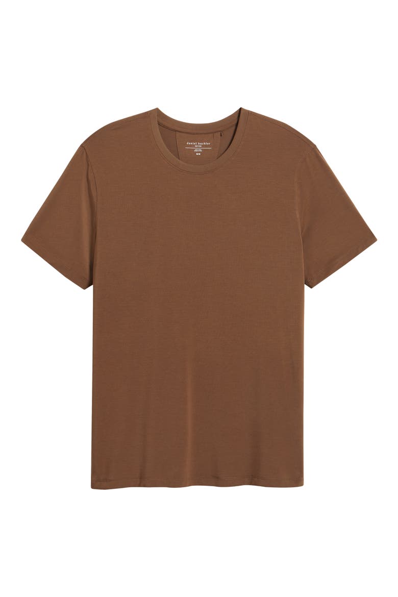 Stretch Modal & Silk Blend Pajama T-Shirt, Alternate, color, CHESTNUT