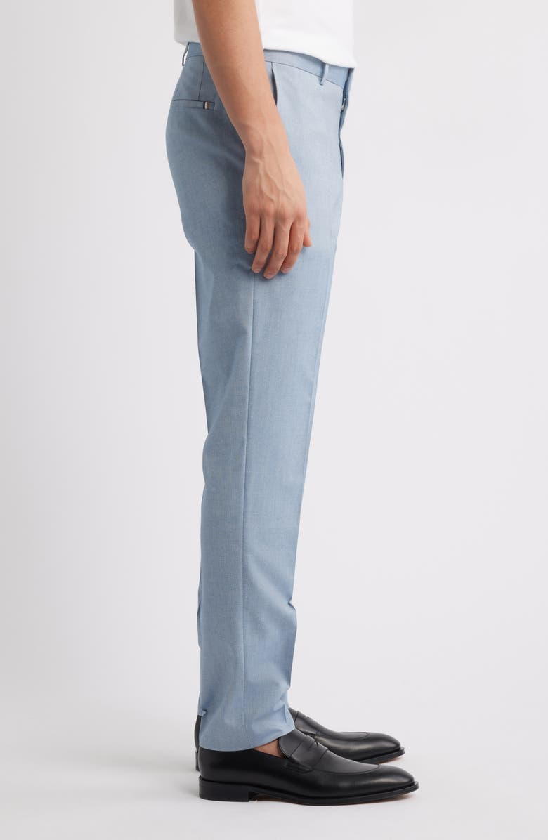 BOSS Genius Slim Fit Flat Front Stretch Dress Pants, Alternate, color, Light Blue