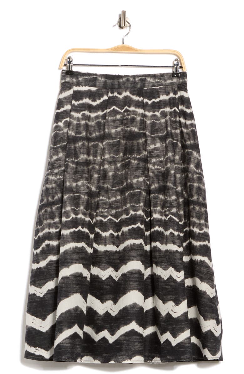 DKNY SPORTSWEAR Voile Midi Skirt, Alternate, color, Wavy Tie