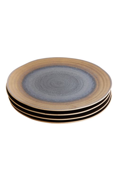 Lemieux Et Cie Akita Stoneware 4-piece Dinner Plate Set In Brown