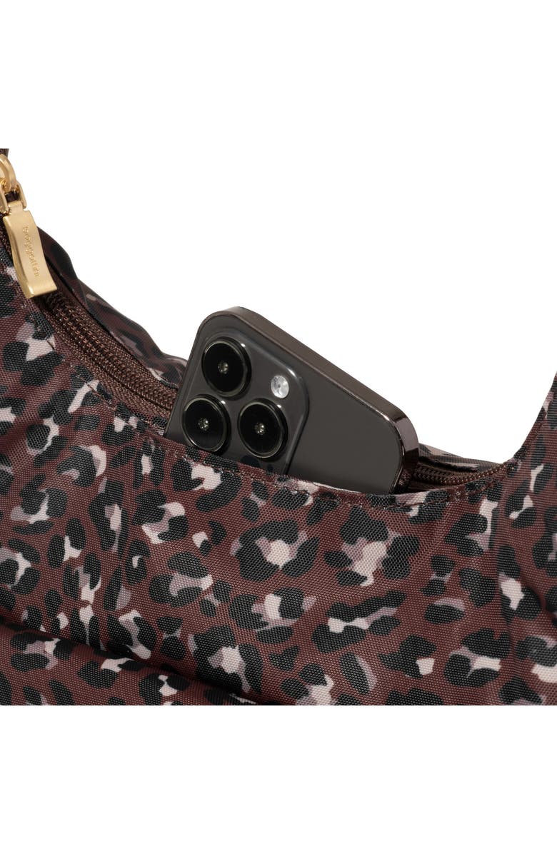 BAGGALLINI Coastal Flip Lock Half Moon Bag, Alternate, color, Ganache Cheetah Gold Hardware