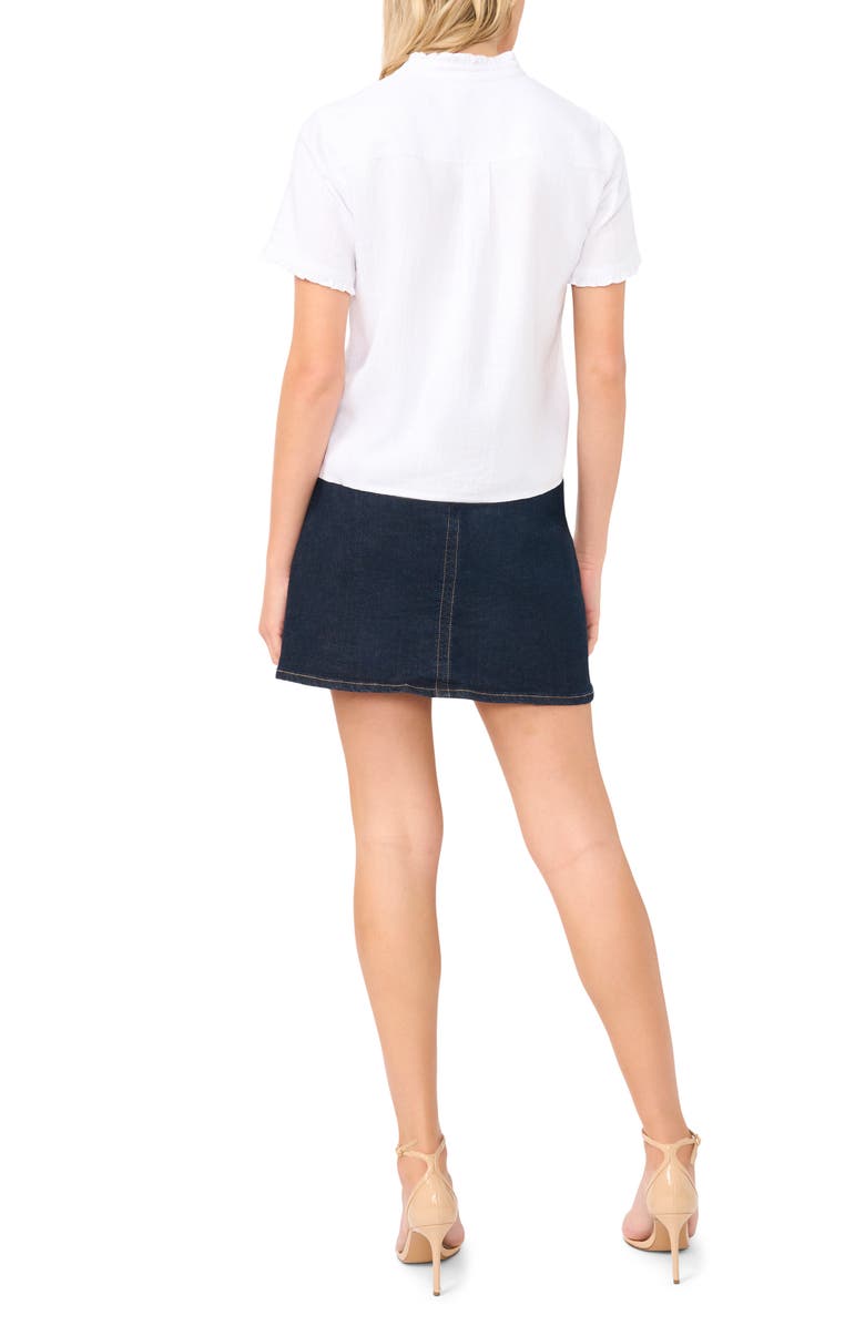 Vince Camuto Ruffle Button-Up Shirt, Alternate, color, Ultra White