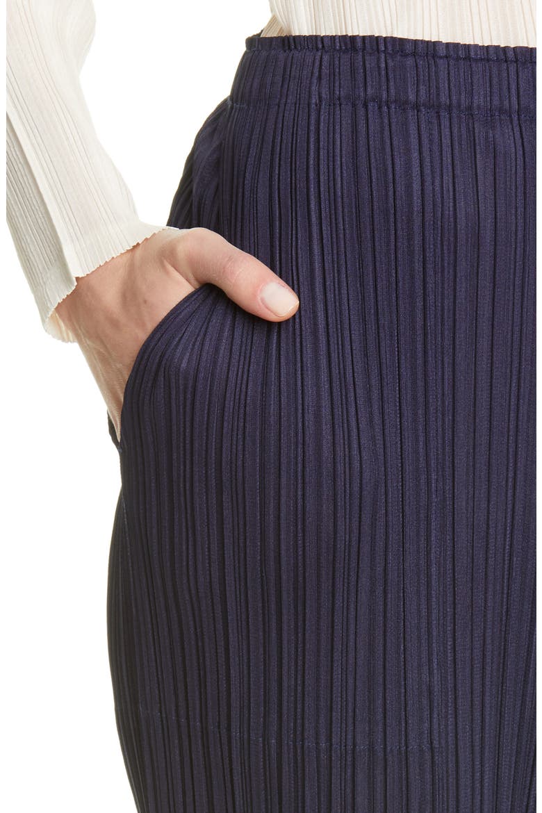 New Colorful Basics 3 Pleated Crop Pants, Alternate, color, 75 NAVY