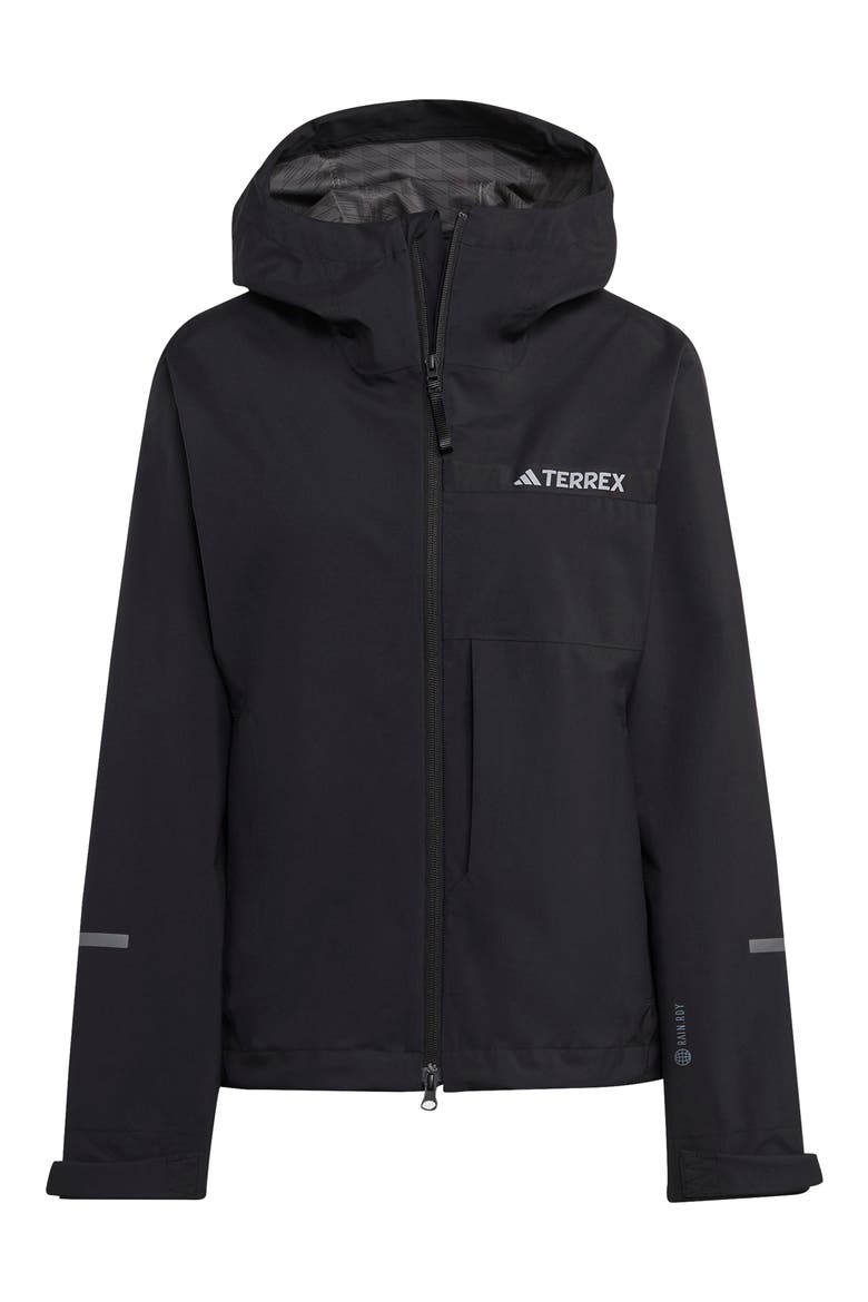 Terrex Multi RAIN.RDY Waterproof Hooded Rain Jacket, Alternate, color, BLACK