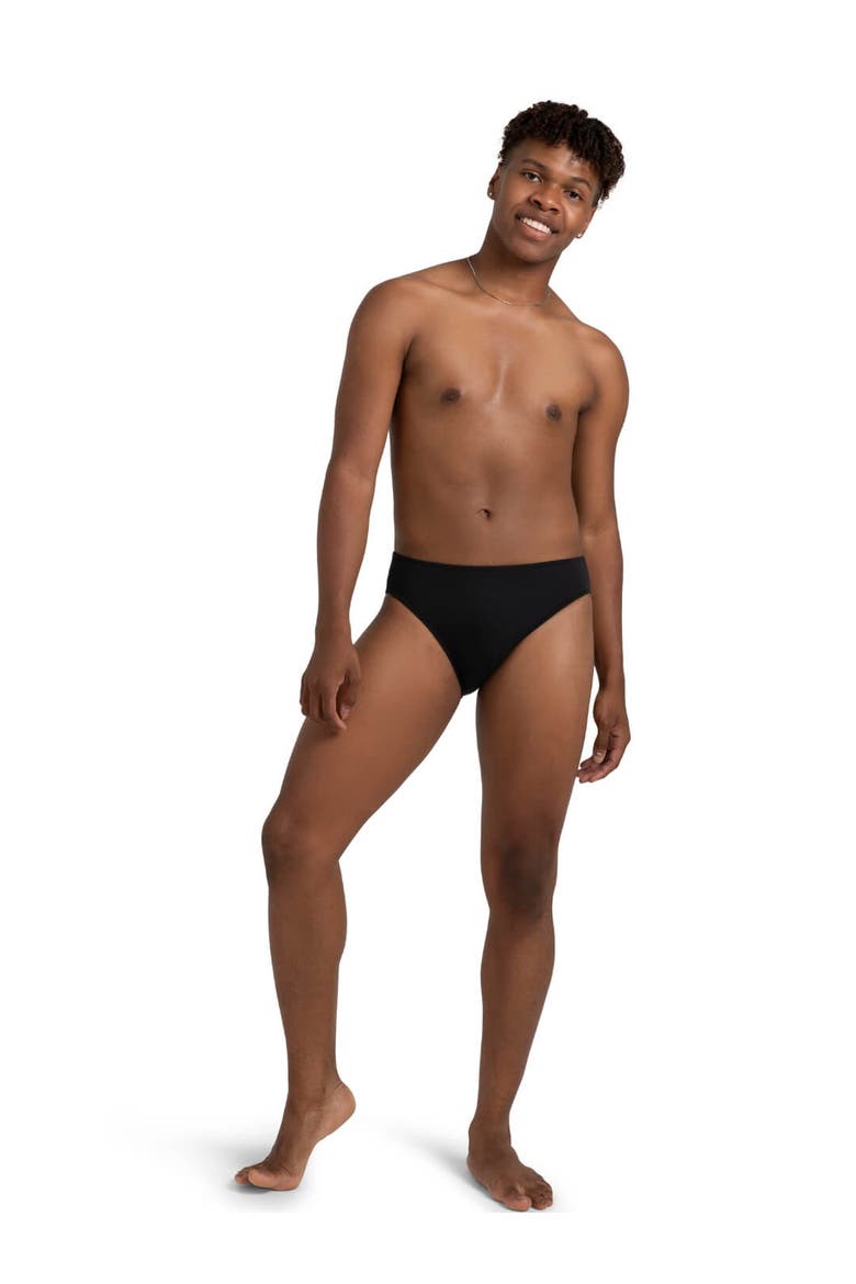 Boy's Full Seat Dance Brief, Alternate, color, black