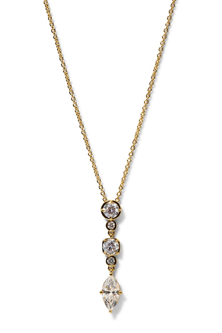 Delancey Short Cubic Zirconia Y-Necklace, Main, color, GOLD