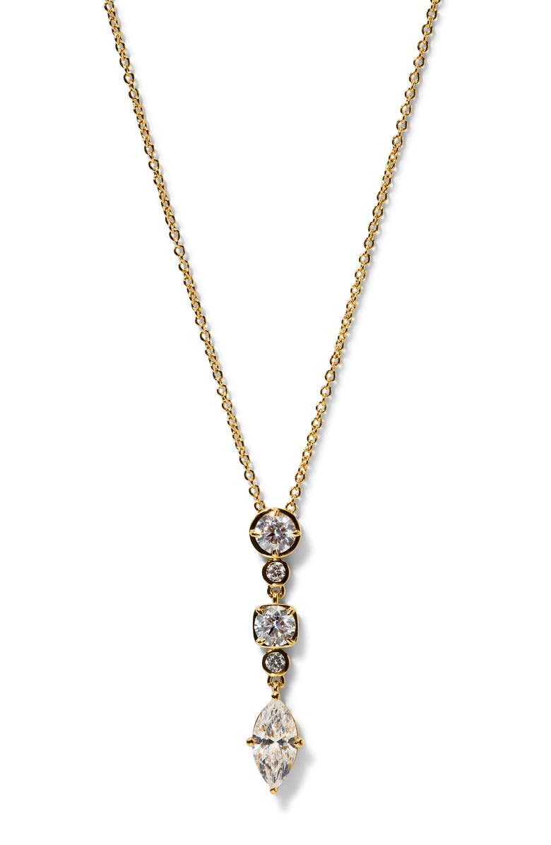 Nadri Delancey Short Cubic Zirconia Y-Necklace, Main, color, Gold