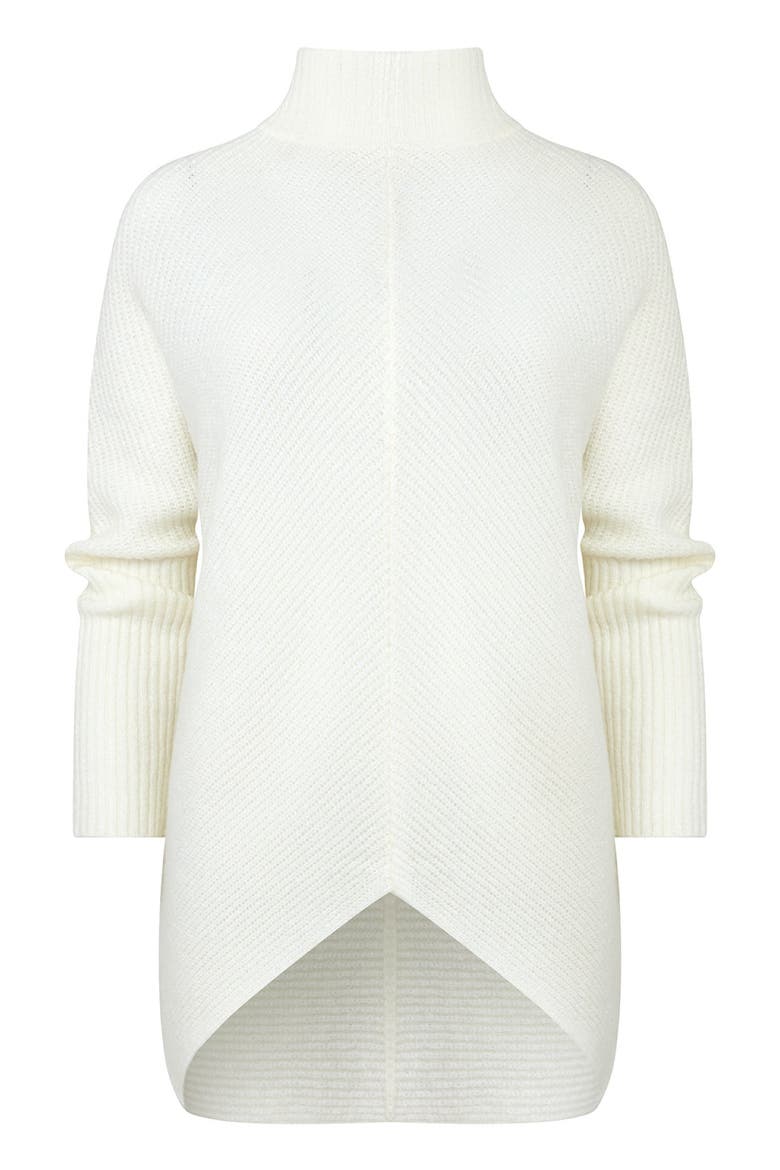 Mockneck Rib Sweater, Alternate, color, CREAM