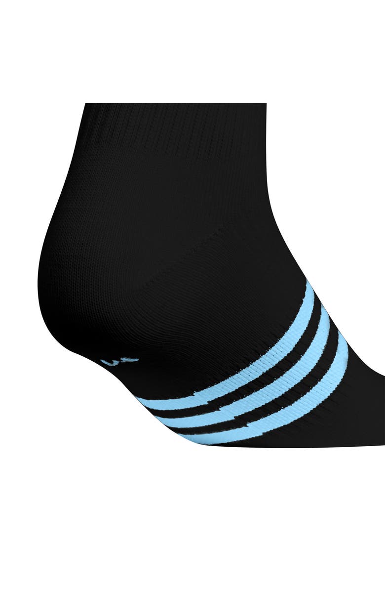 adidas Kids' Superlire 3.0 6-Pack Quarter Socks, Alternate, color, Black/ White/ Semi Blue Burst