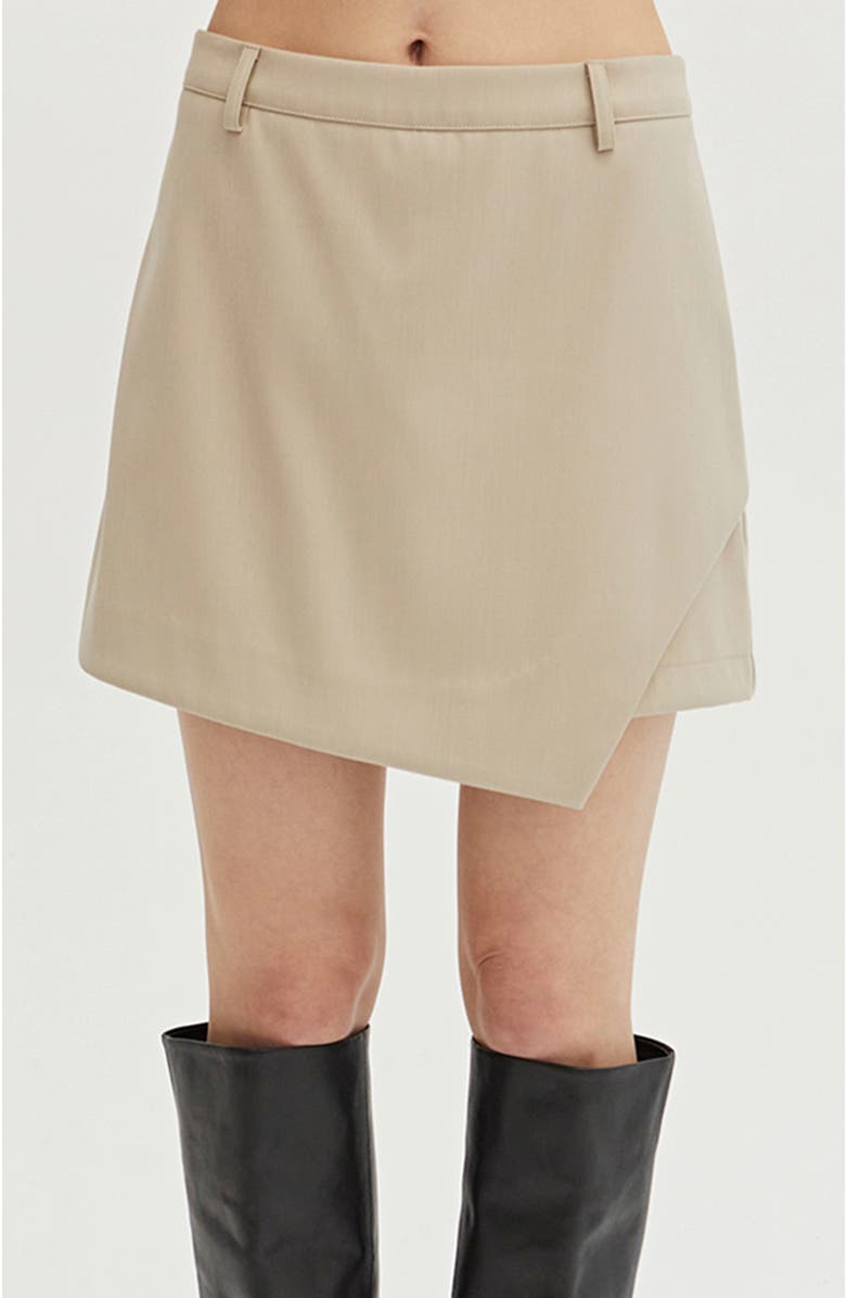 CRESCENT Wrap Mini Skort, Main, color, Bone