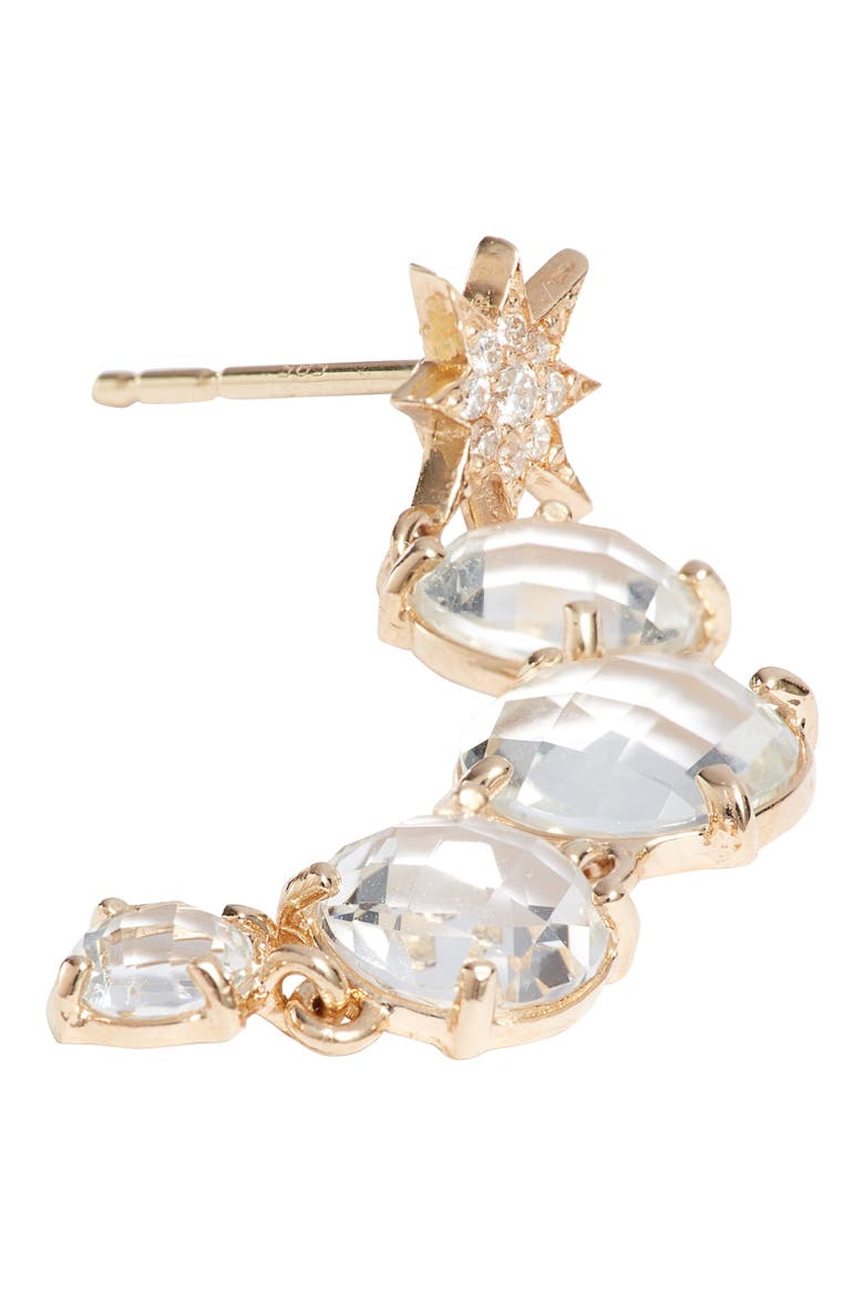 North Star Drop Earrings, Alternate, color, GOLD