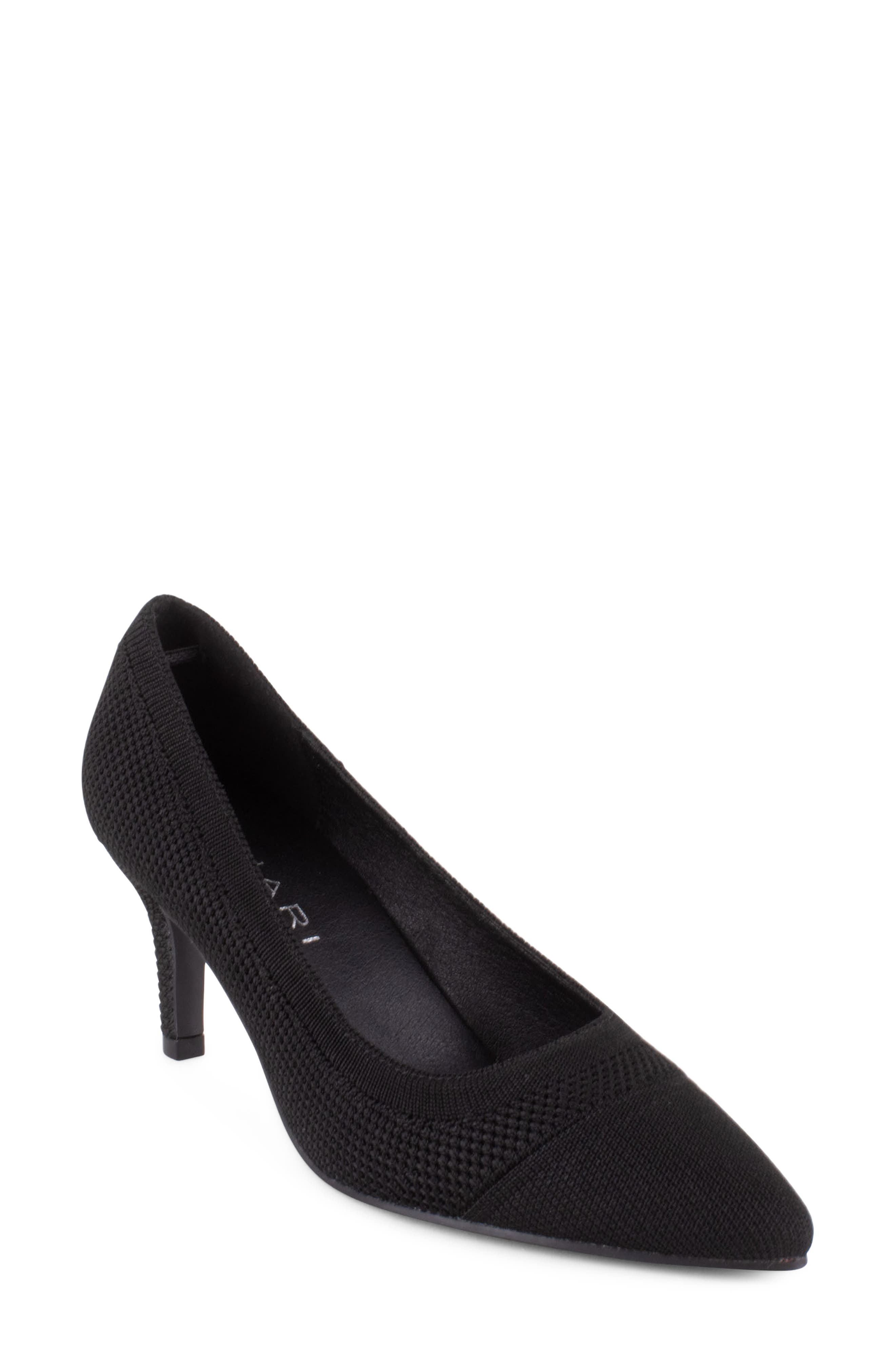 Tahari Taj Pointed Cap Toe Pump, Main, color, Black