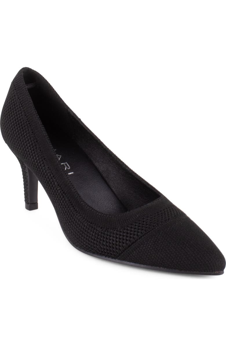 Tahari Taj Pointed Cap Toe Pump, Main, color, Black