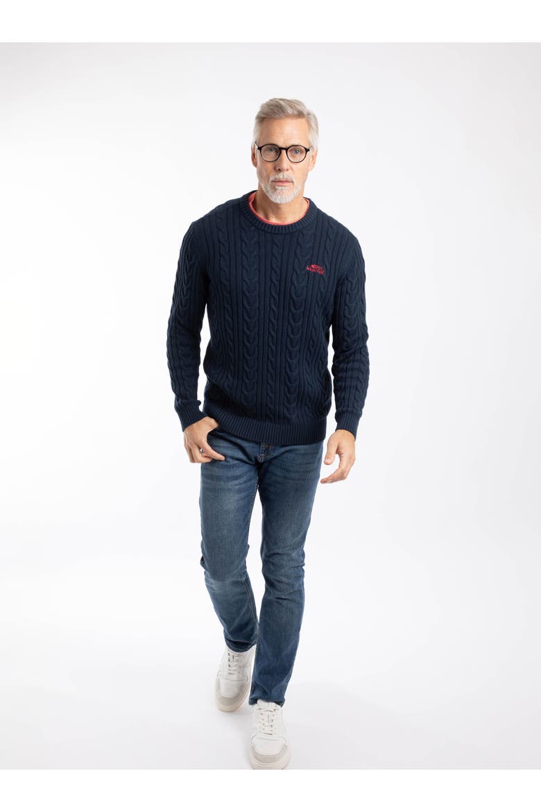 Griffen Cable Knit Jumper, Alternate, color, Navy