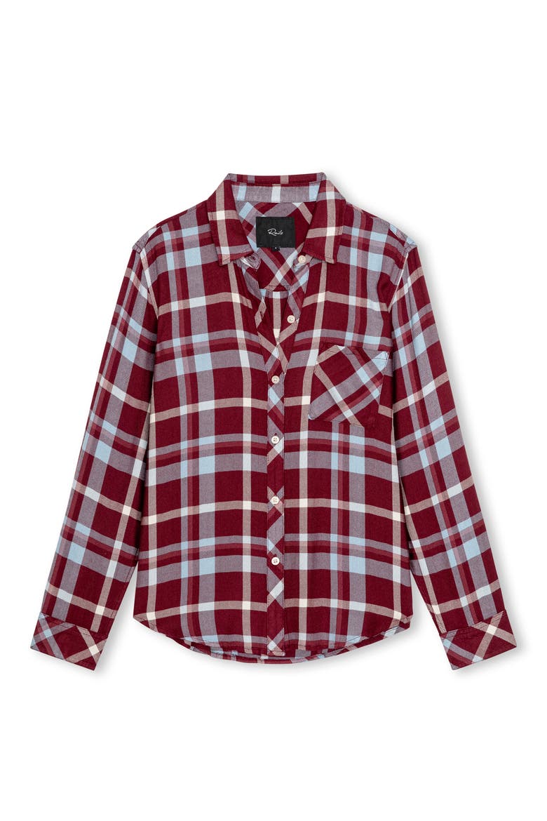 Hunter Plaid Long Sleeve Shirt, Alternate, color, PLUM CREAM