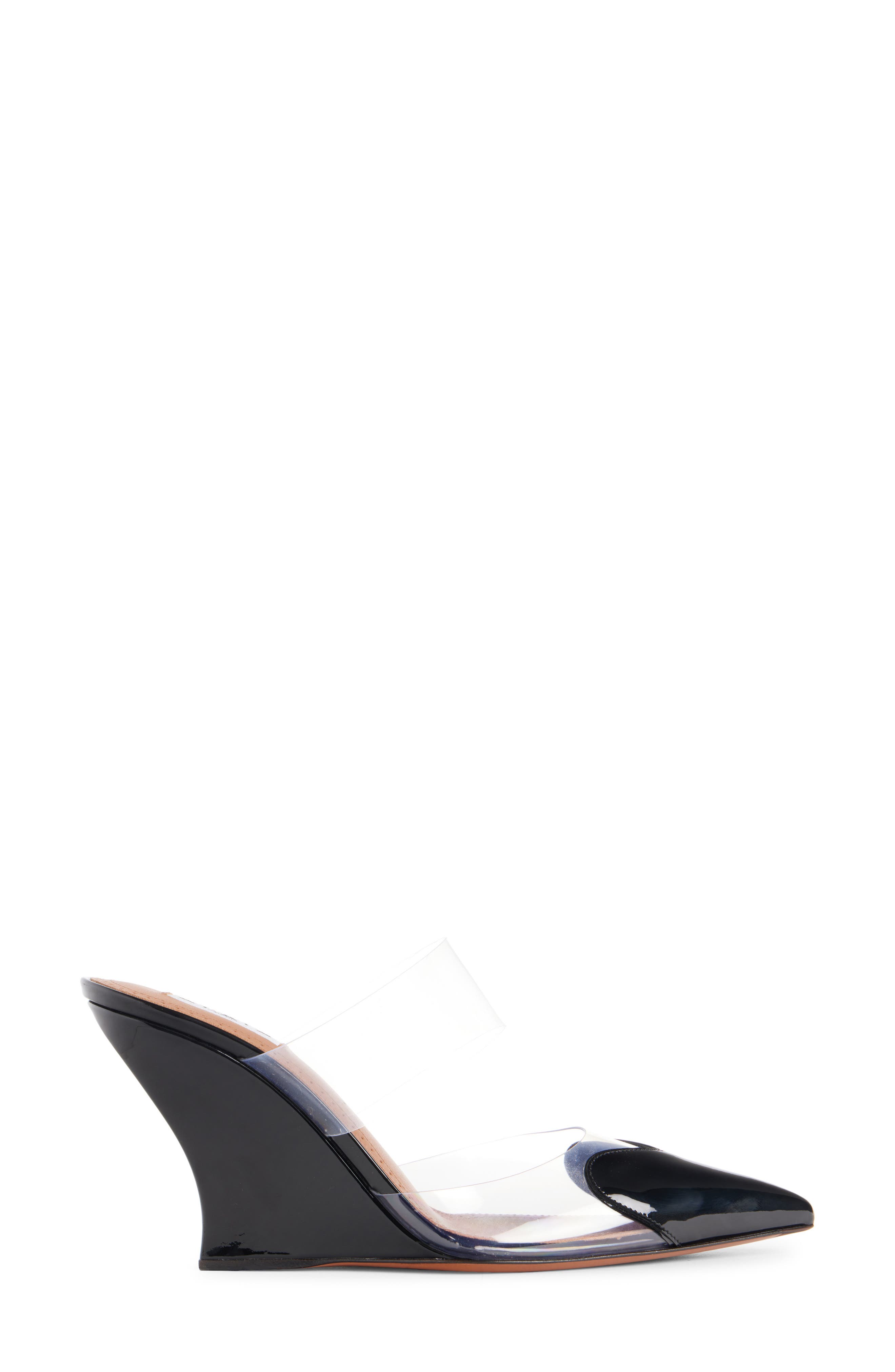 Alaïa Heart Pointed Toe Wedge Mule, Alternate, color, Noir