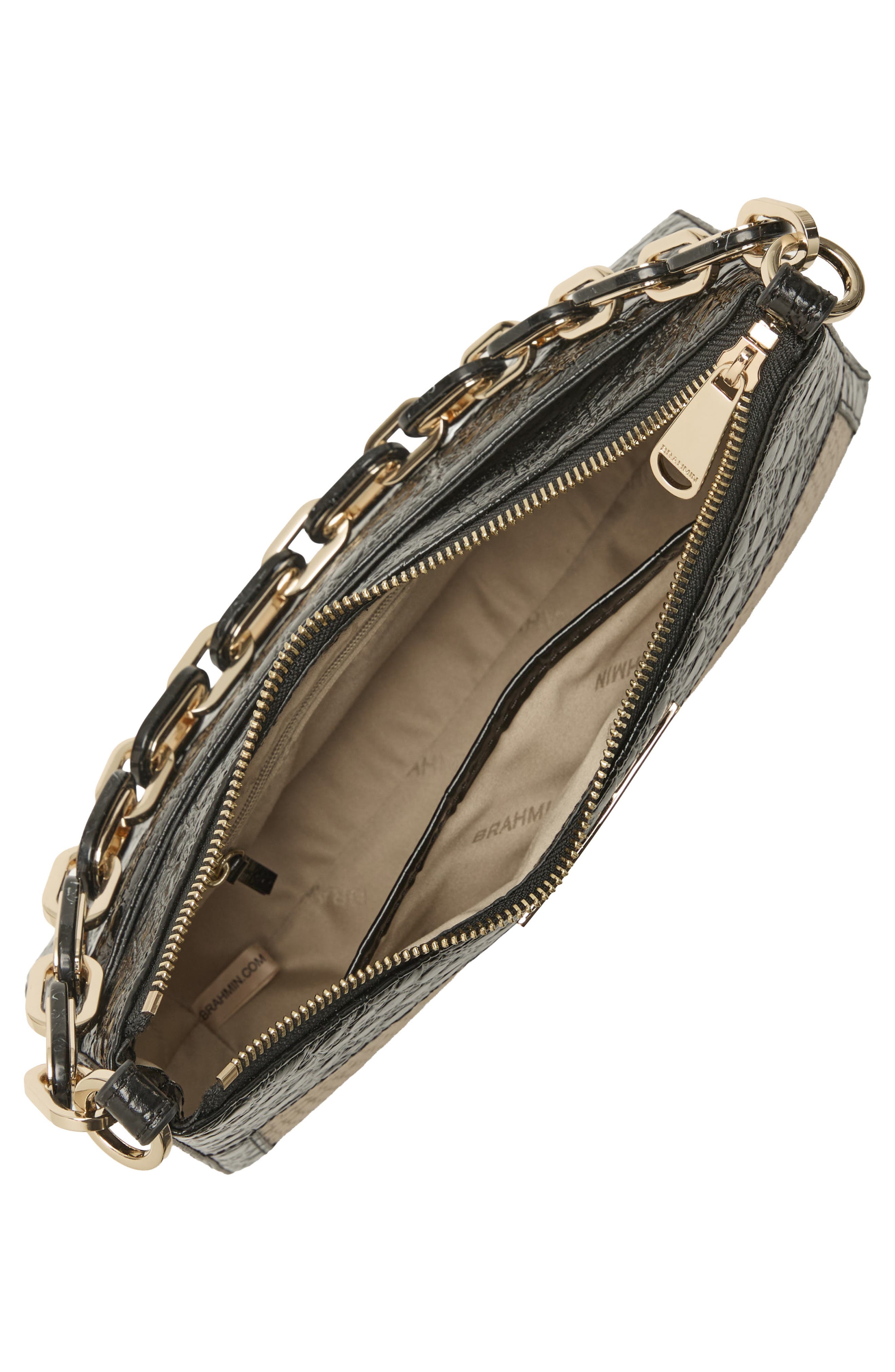 Mod Esme Croc Embossed Leather Shoulder Bag, Alternate, color, BLACK MULTI