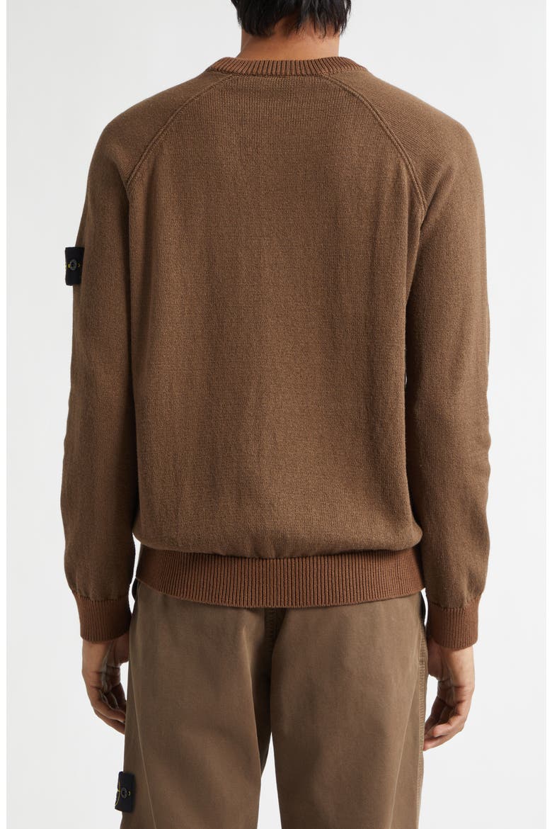 Compass Logo Patch Organic Cotton Crewneck Sweatshirt, Alternate, color, UMBER