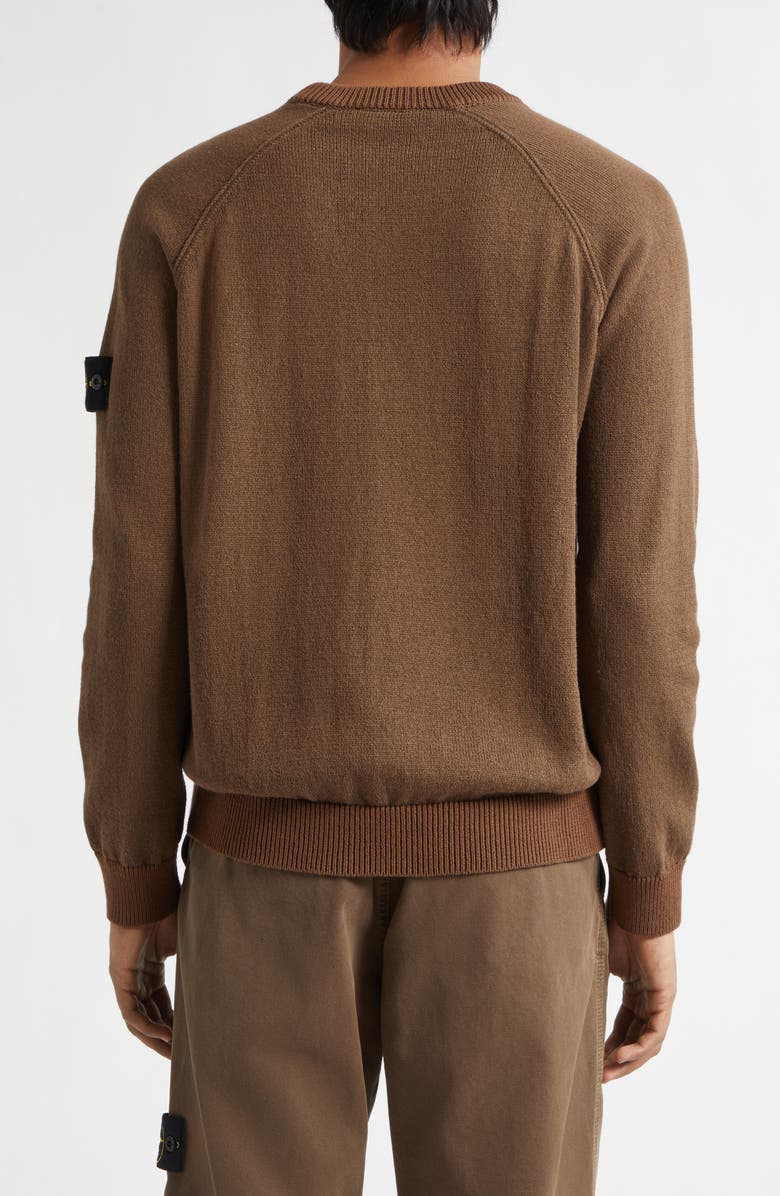 Stone Island Compass Logo Patch Organic Cotton Crewneck Sweatshirt, Alternate, color, Umber