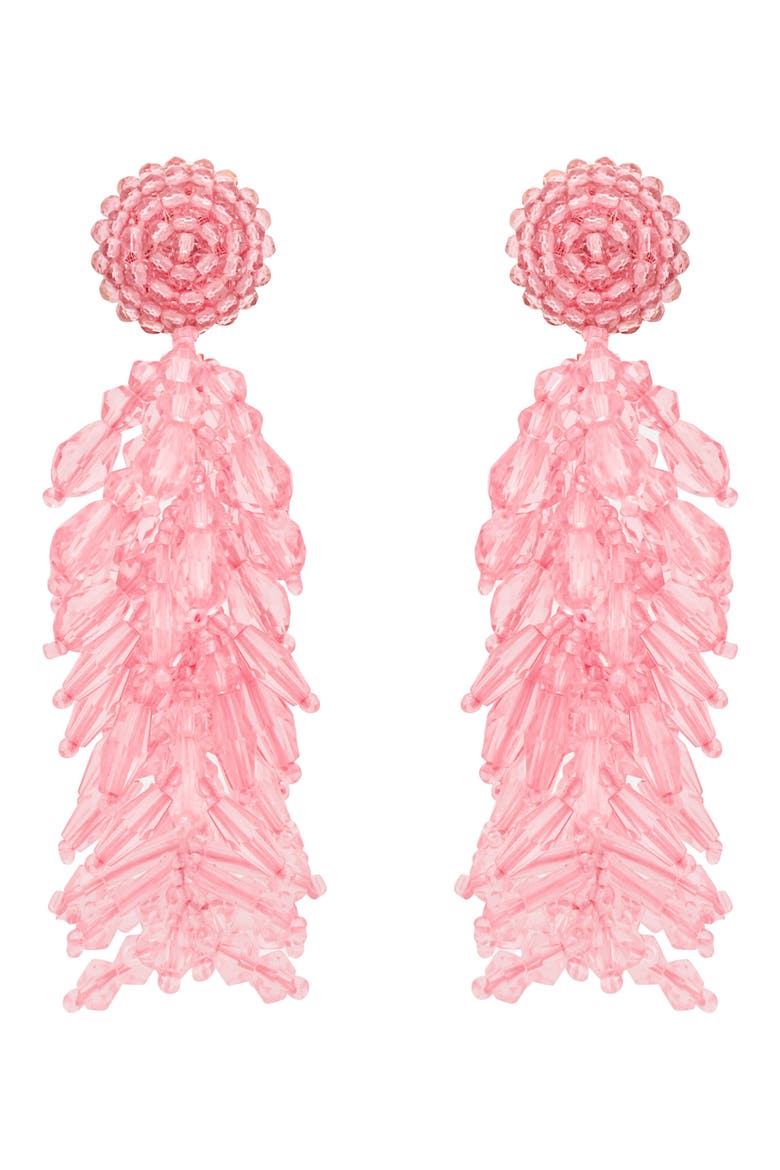 Cluster Tassel Earrings, Main, color, PINK