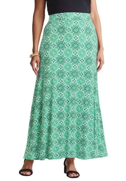 Jessica London Everyday Stretch Knit Maxi Skirt In Green