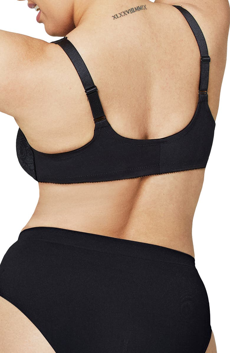 Glamorise WonderWire<sup>®</sup> Front Close Stretch Lace Underwire Bra, Alternate, color, Black