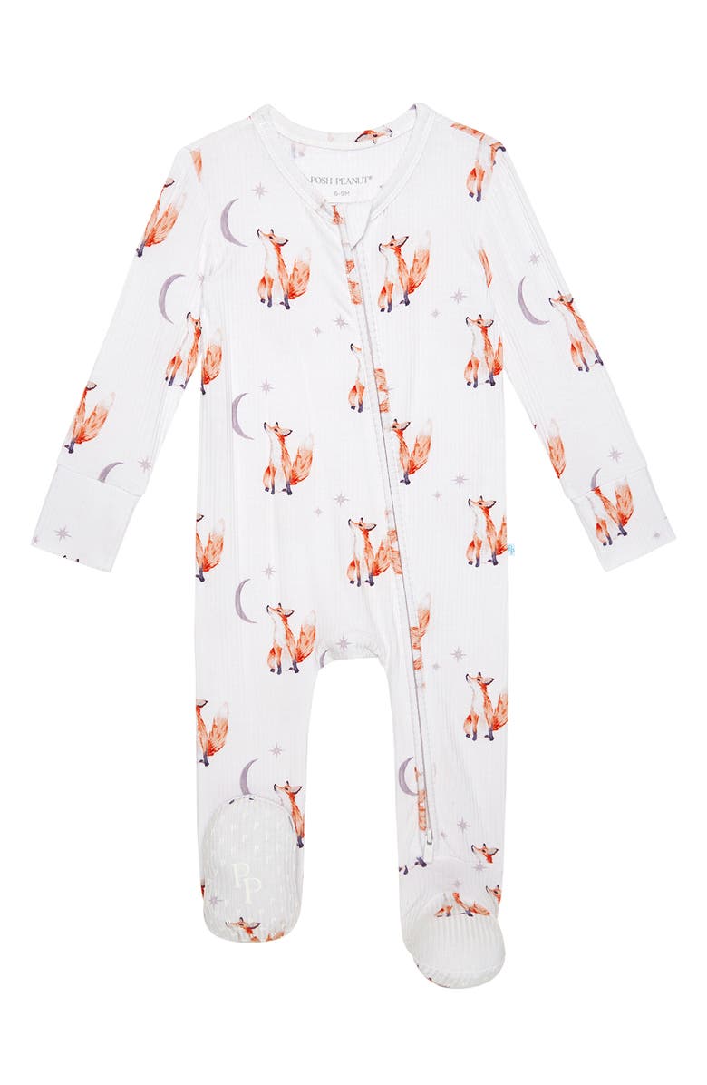 Posh Peanut Zip-Up Footie, Main, color, Beige