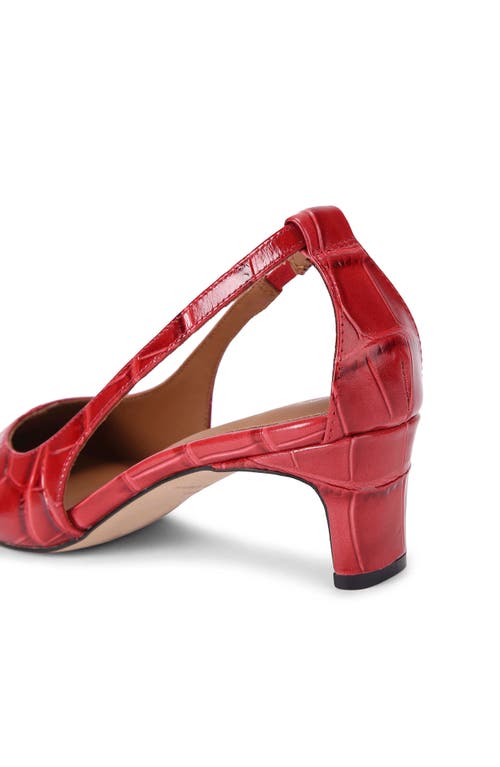 Kurt Geiger London Regent Croc Embossed Cutout Pump In Red