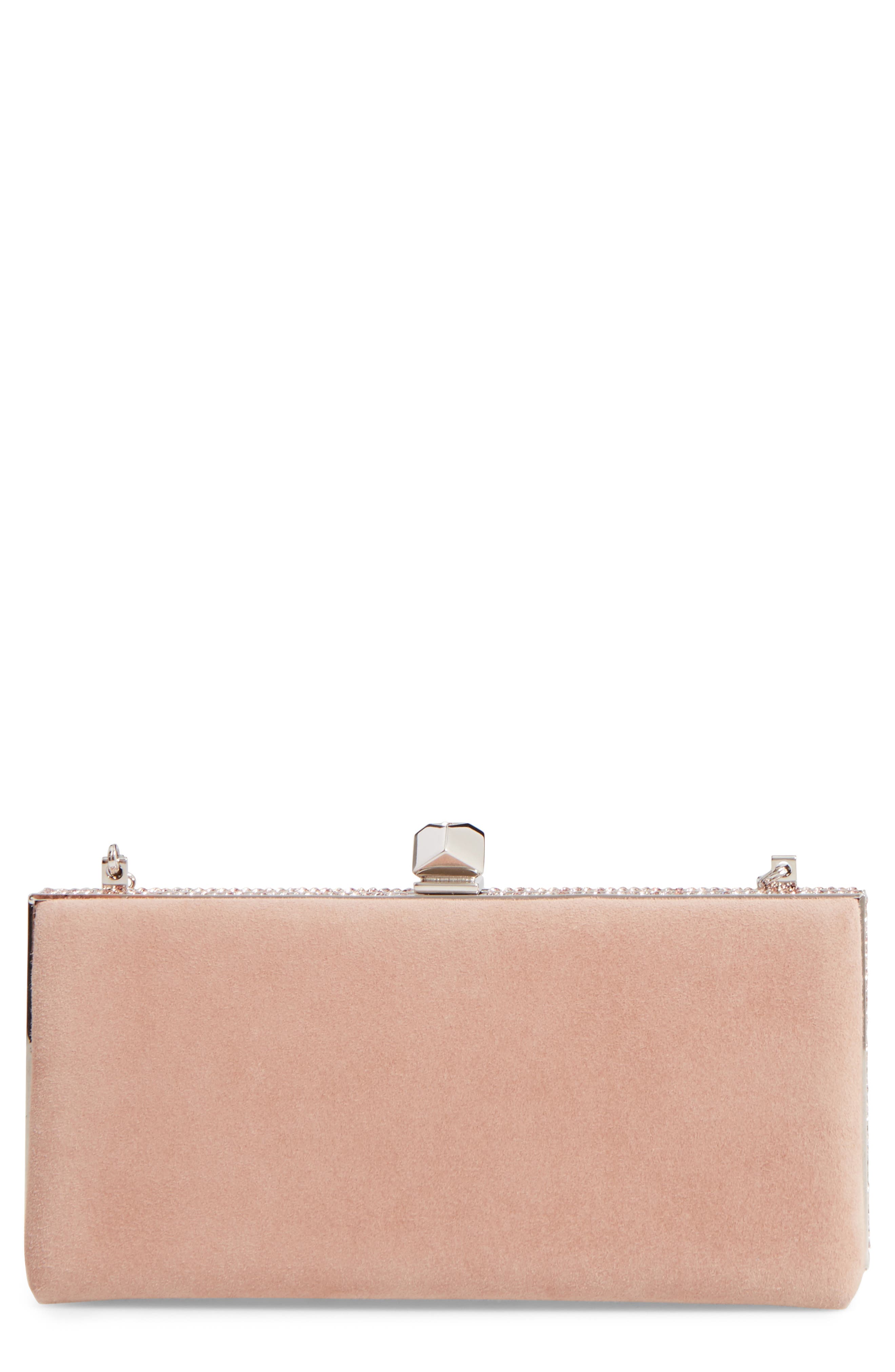 Jimmy Choo Celeste Suede Clutch, Main, color, 