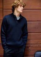 Saint James BOURBOULE - Buttoned High Collar Sweater