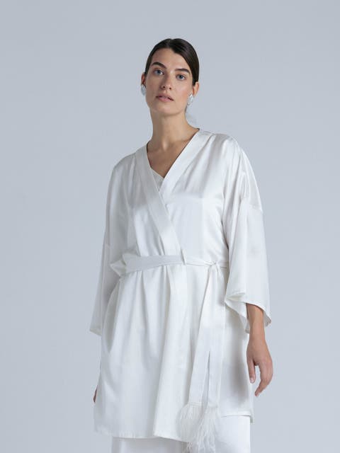 Silk 3/4 Sleeve Dressing Gown