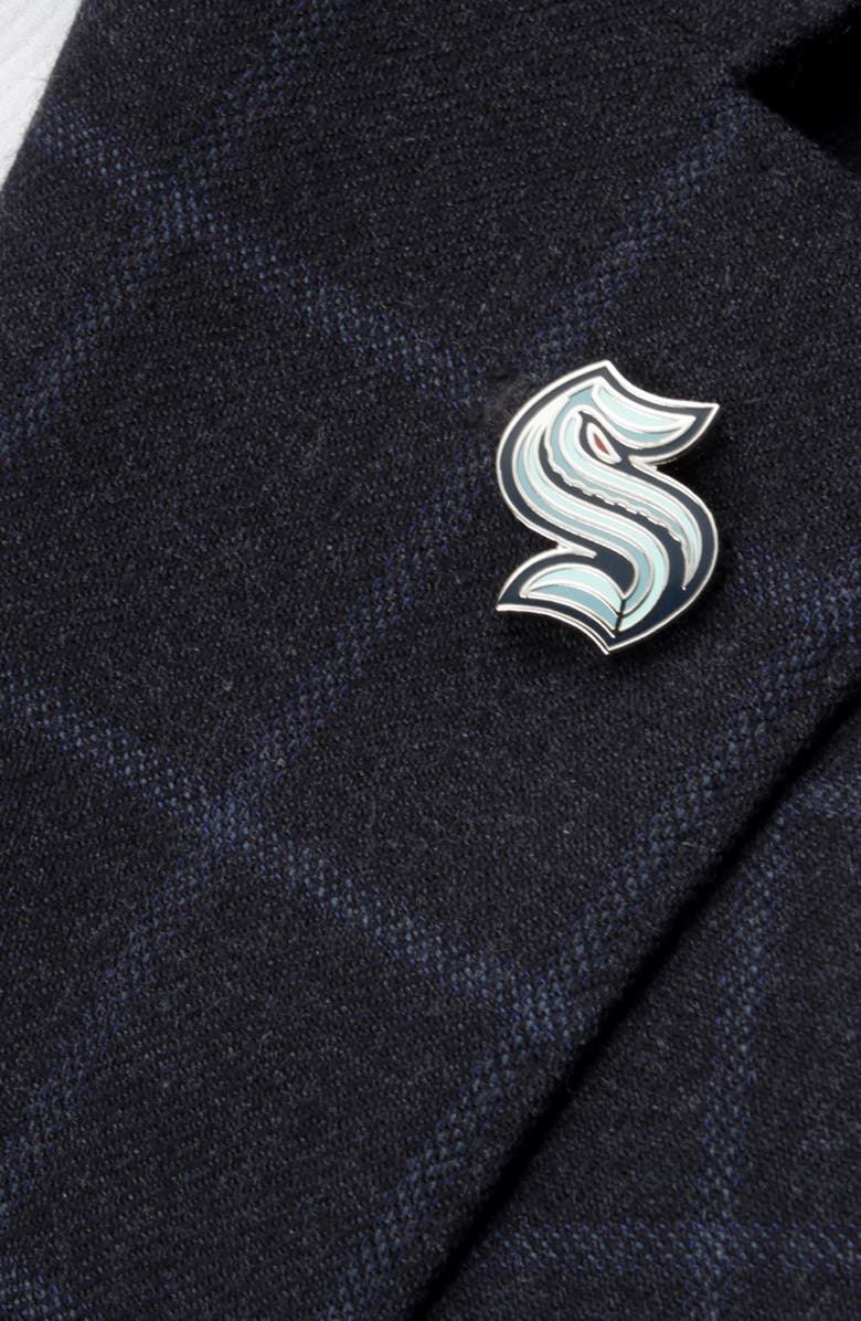 Cufflinks, Inc. Seattle Kraken Lapel Pin, Alternate, color, Turquoise