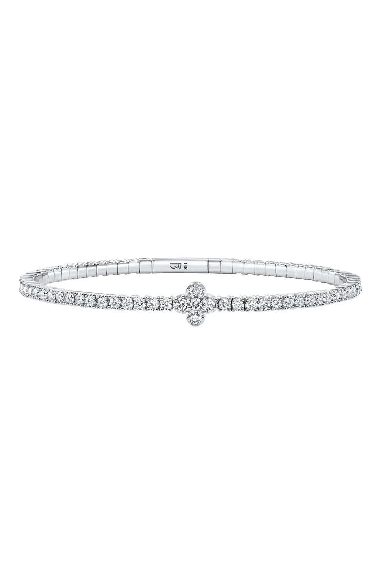 Bliss Diamond 3.70Ct Diamond Flexible Tennis Bangle Bracelet 14k Gold Lab Grown, Alternate, color, 14K White Gold