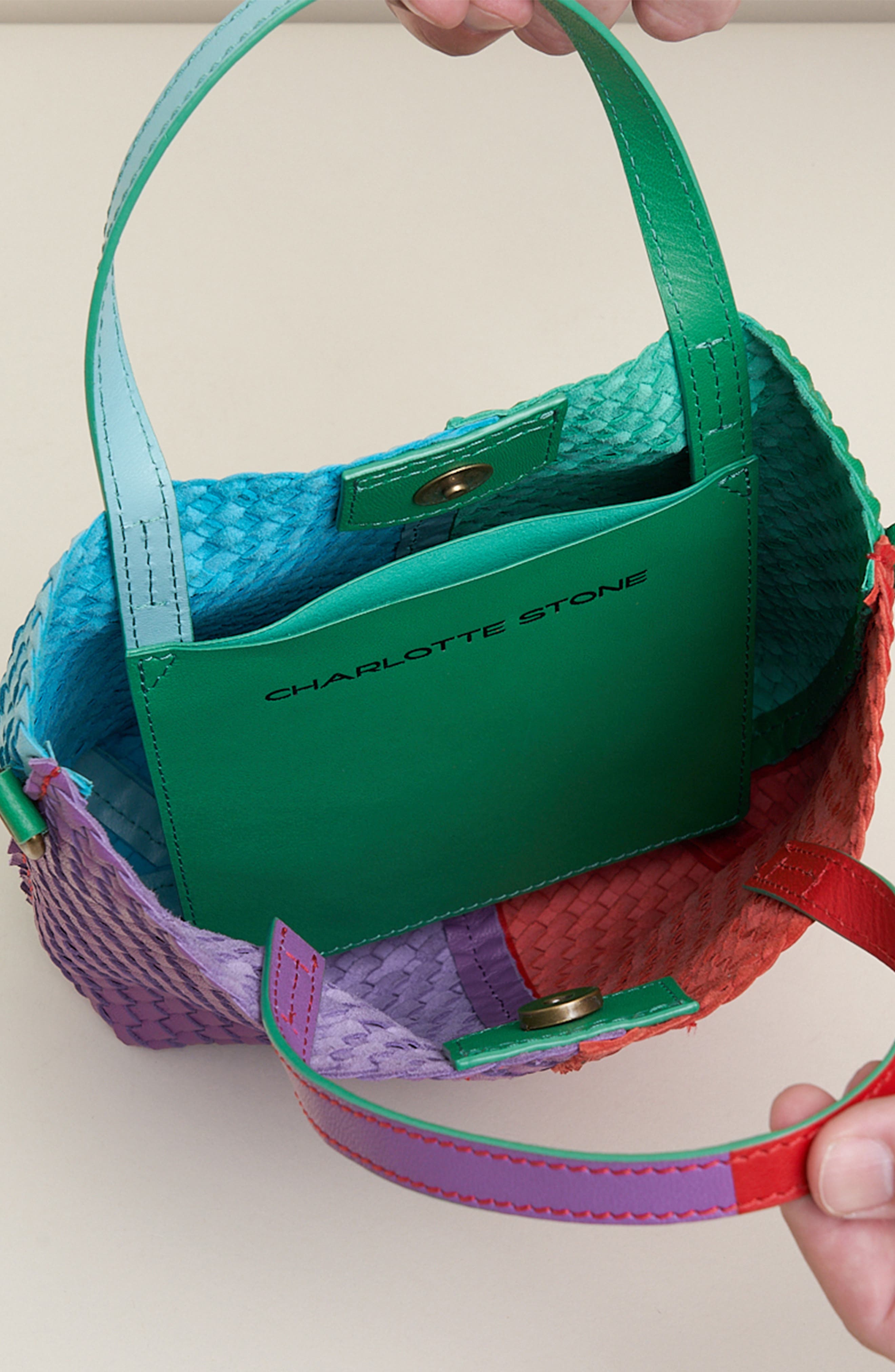 Charlotte Stone Paulette Multicolor Woven Crossbody Bag, Alternate, color, Tropical