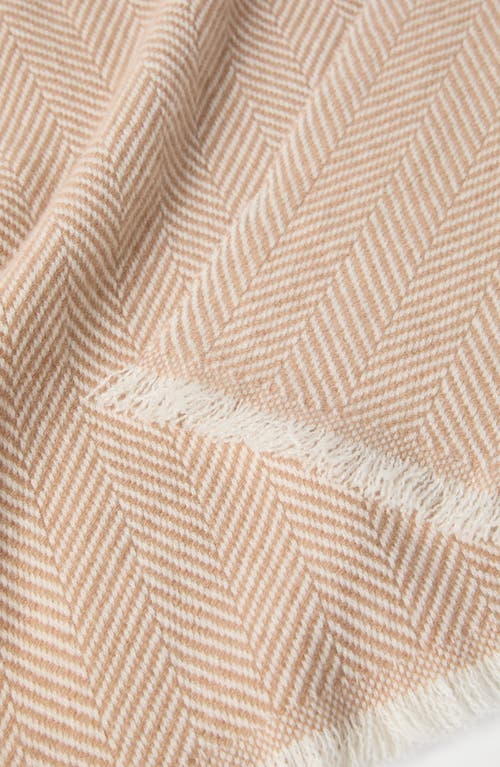 Brunello Cucinelli Cashmere Chevron Scarf In Neutral
