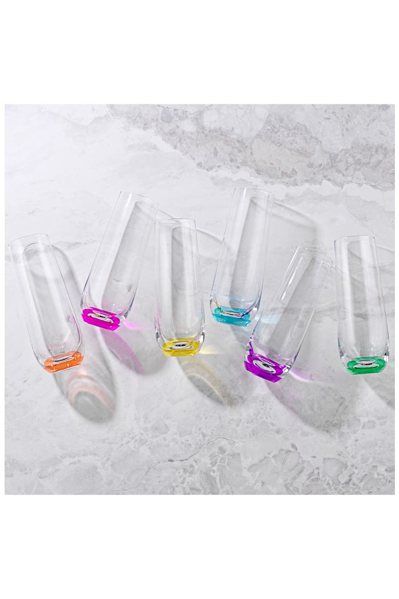 Hue Colored Stemless Champagne Glass - Set of 6, Alternate, color, MULTI