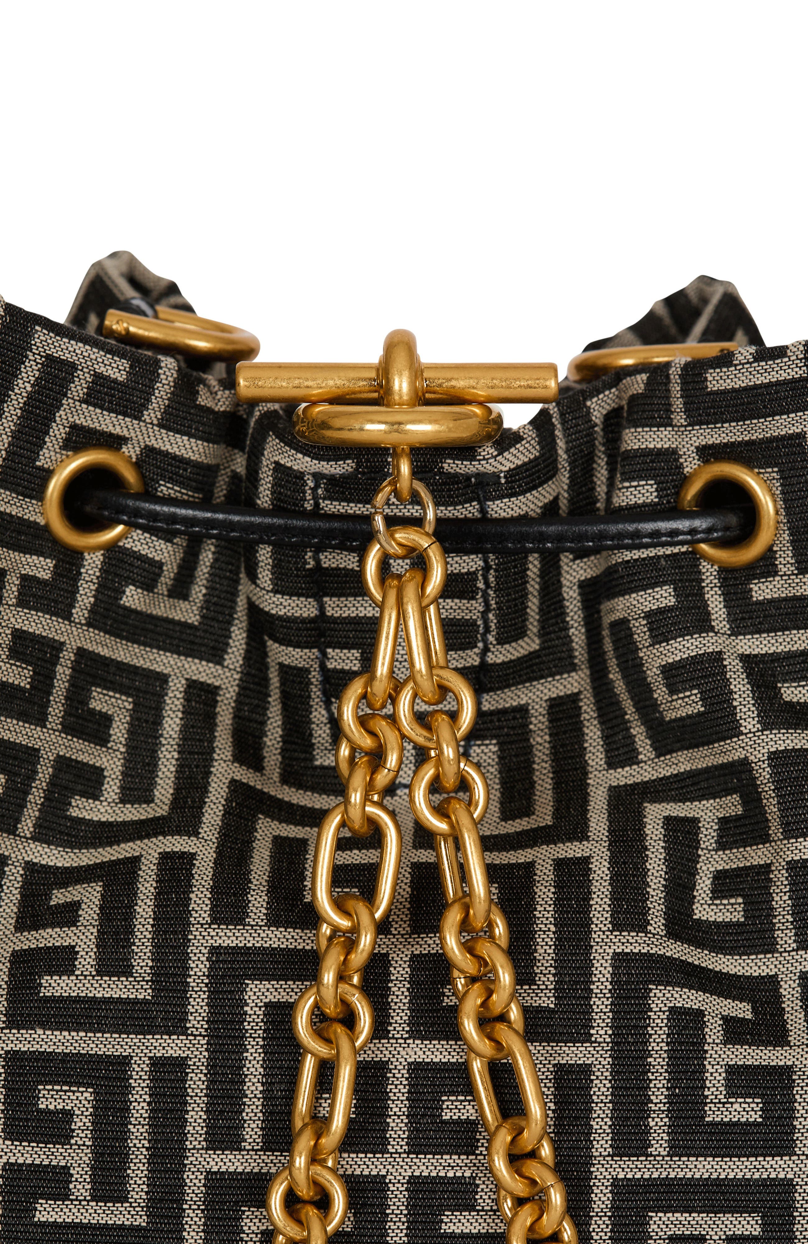 Balmain Pulse monogram jacquard backpack, Alternate, color, Black