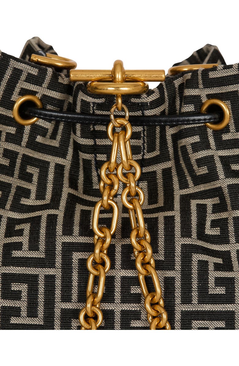 Balmain Pulse monogram jacquard backpack, Alternate, color, Black